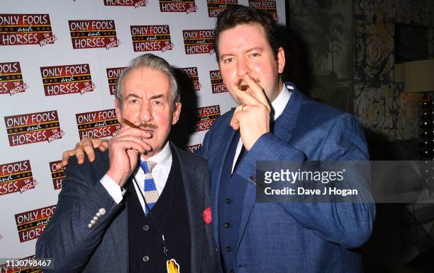 Jeff Nicholsonand John Challis attend the after show party following the opening night of Only Fools and Horses The Musical at Theatre Royal...