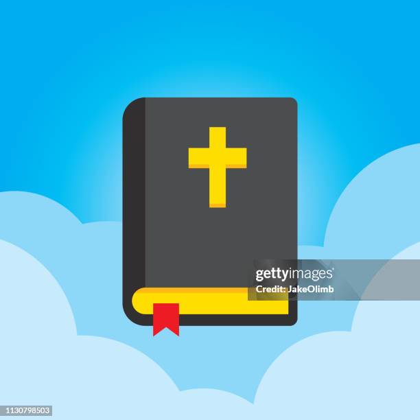 bible icon flat - biblical event stock illustrations