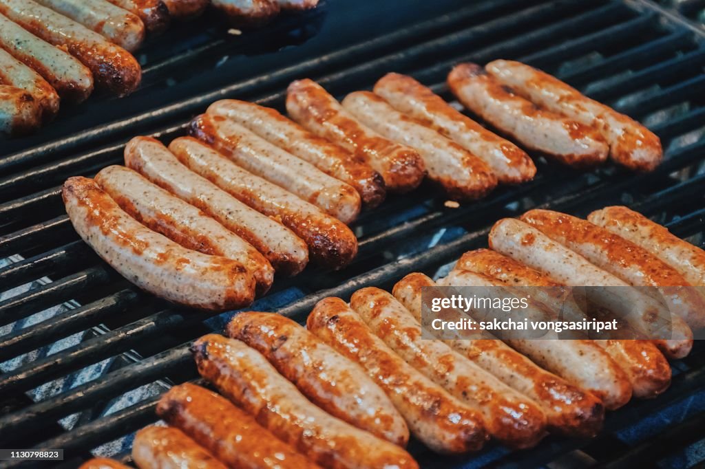 Close-Up of Nuremberg Sausages in Nuremberg City, Bavaria, Germany