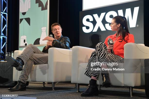 Andy Mooney and Elise Trouw speak onstage Featured Session: Guitars and More: Creating New Sounds with Tech during the 2019 SXSW Conference and...