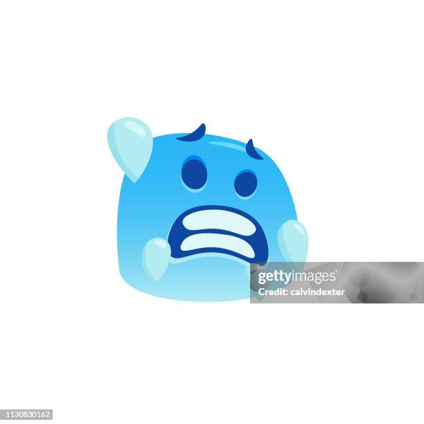 emoji hand drawn cartoon and colorful style - cold temperature stock illustrations