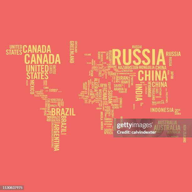 Country Name Design World Map With Countries Names High Res Vector Graphics - Getty Images