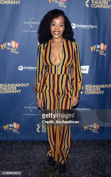 Actress Brittany Bradford attends the "Merrily We Roll Along" opening night at Laura Pels Theatre on February 19, 2019 in New York City.