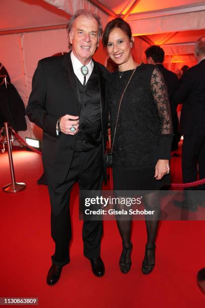 Wolfgang Fierek and his wife Djamila Mendil during the 3rd Carl Laemmle Producer Award at Kulturhaus Laupheim on March 15, 2019 in Laupheim, Germany.