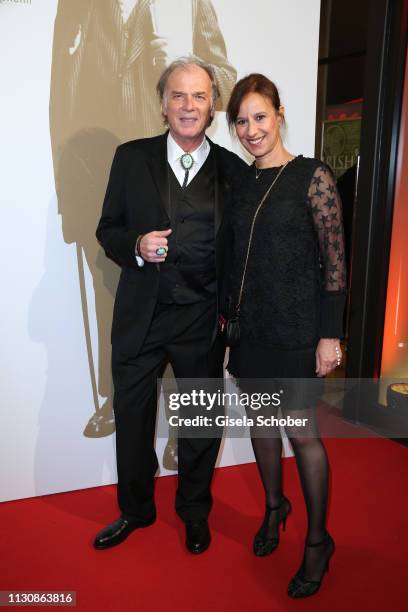 Wolfgang Fierek and his wife Djamila Mendil during the 3rd Carl Laemmle Producer Award at Kulturhaus Laupheim on March 15, 2019 in Laupheim, Germany.