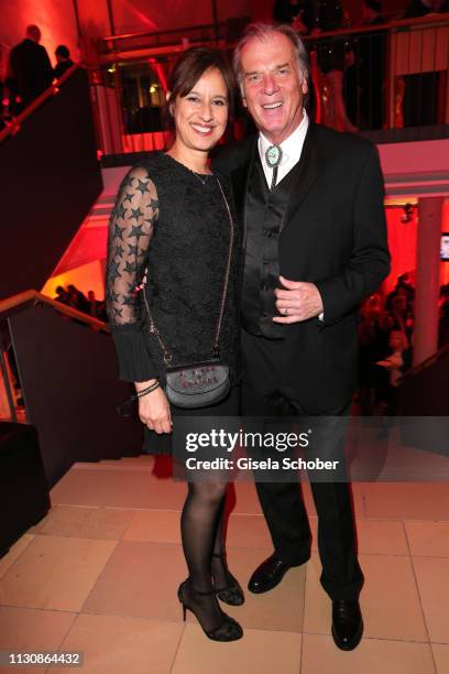 Wolfgang Fierek and his wife Djamila Mendil during the 3rd Carl Laemmle Producer Award at Kulturhaus Laupheim on March 15, 2019 in Laupheim, Germany.