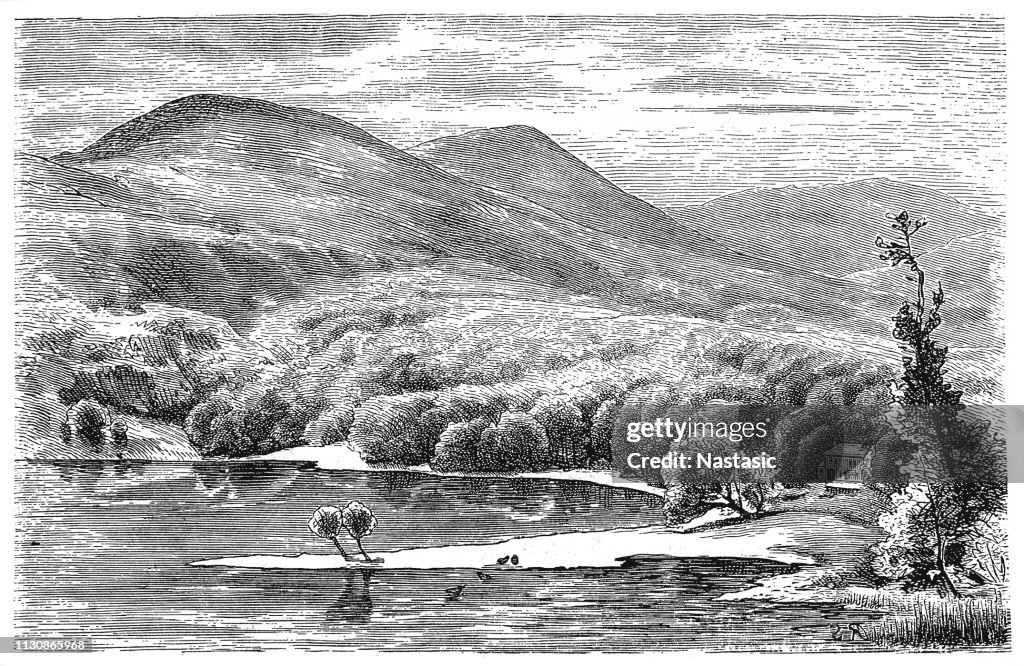 Scottish landscape, Loch Lomond at Tarbet, 19th Century
