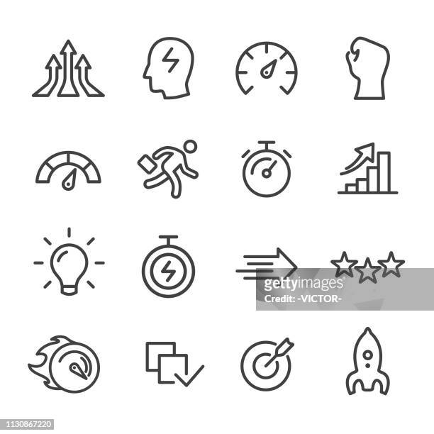 performance icons - line series - try scoring stock illustrations