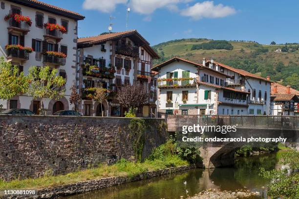 elizondo picturesque town in navarre, spain - navarra stock pictures, royalty-free photos & images