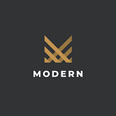 Letter M emblem template. Unique modern creative elegant symbol. Vector icon.