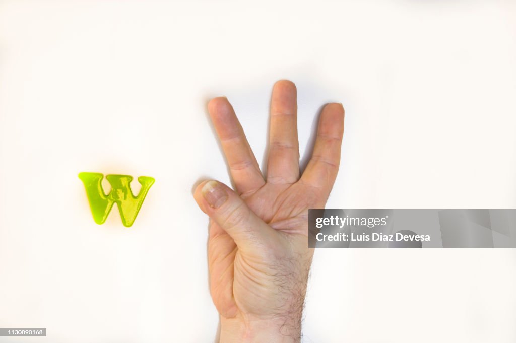 What Is W In Sign Language The American Sign Language For The Letter W High-Res Stock Photo ...