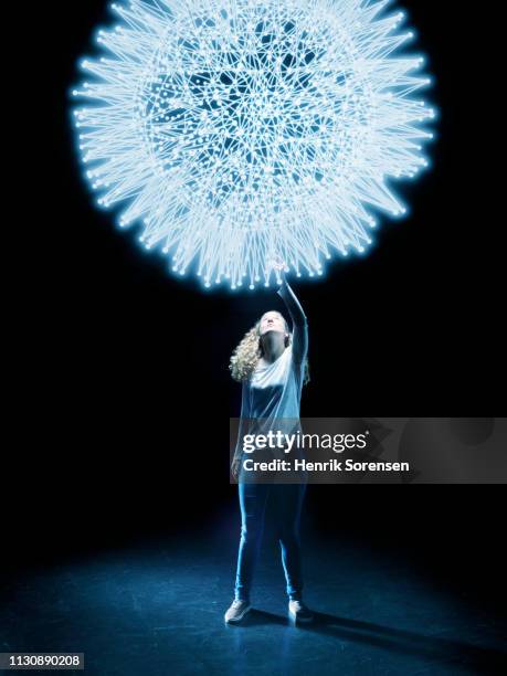 young woman with light trace sun - guess jeans stock pictures, royalty-free photos & images