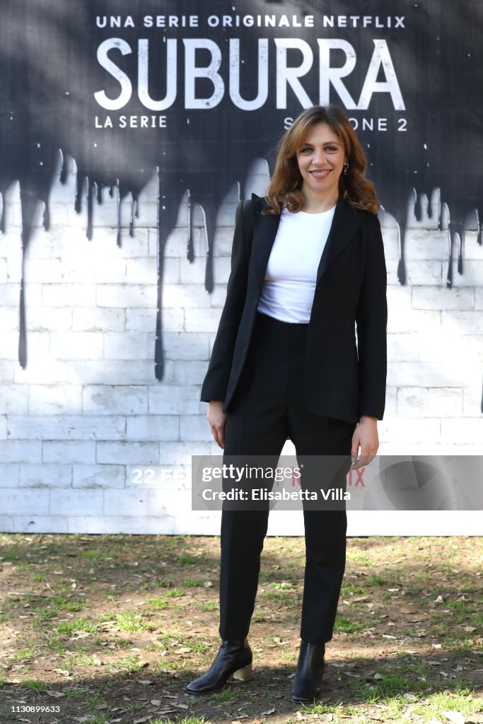 Barbara Chichiarelli attends a photocall for Netflix "Suburra" The