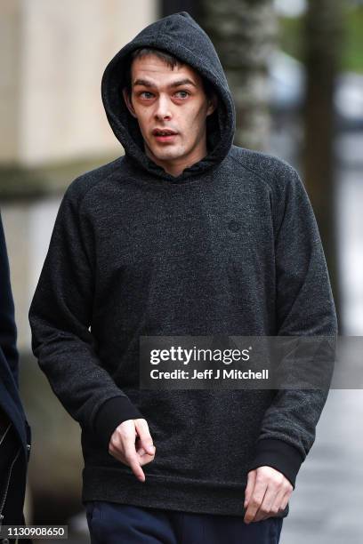 Alesha MacPhail's father, Robert MacPhail arrives at Glasgow High Court on February 20, 2019 in Glasgow, Scotland. Six year old Alesha MacPhail was...