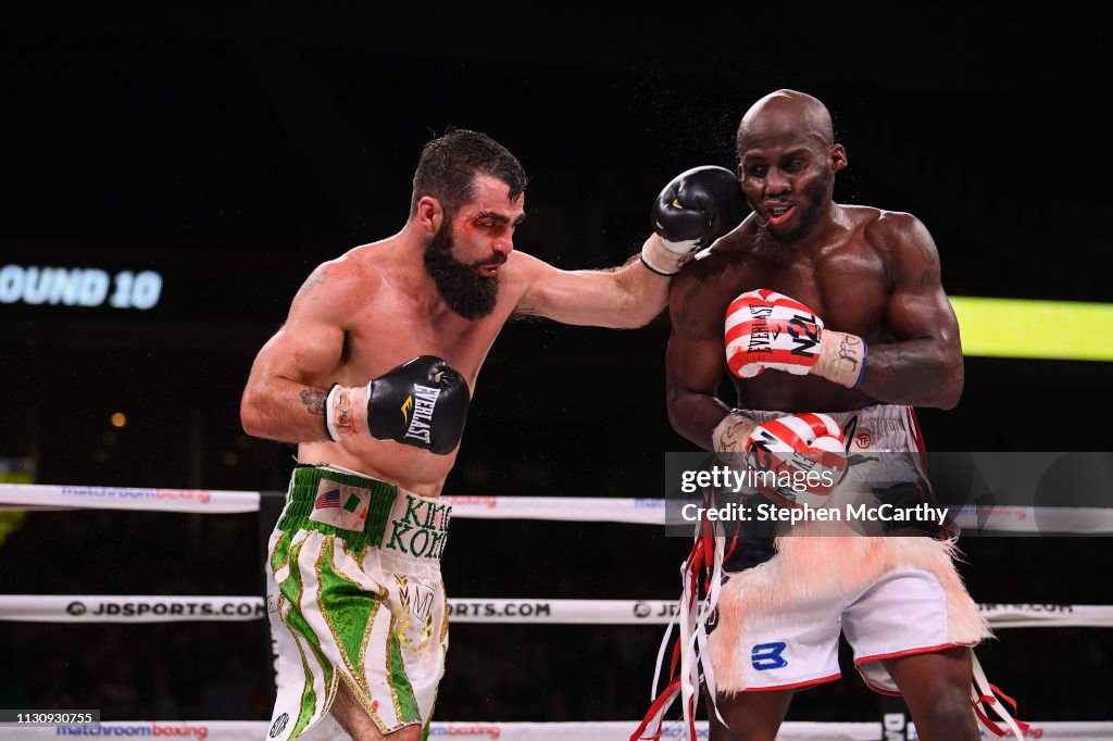 Jimmy Carrol Boxing Pennsylvania , United States - 15 March 2019; Jono Carroll, left, and ...