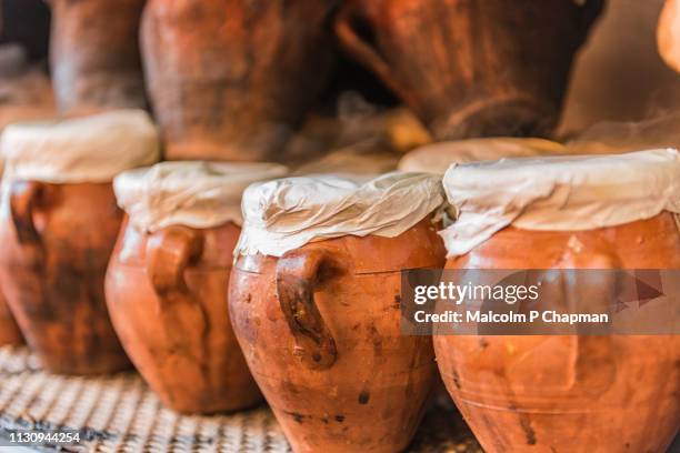 tanjia marrakchia slow cooking in the medina, marrakech, morocco - marrakech spice stock pictures, royalty-free photos & images