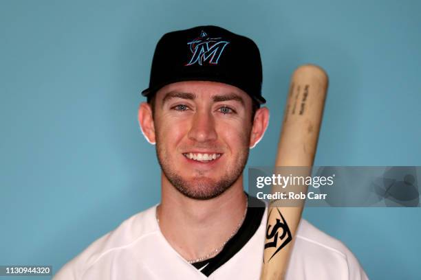 Brian Miller of the Miami Marlins poses for a photo during photo days at Roger Dean Stadium on February 20, 2019 in Jupiter, Florida.