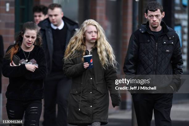 Alesha MacPhail's mother Georgina Lochrane arrives at Glasgow High Court on February 20, 2019 in Glasgow, Scotland. Six year old Alesha MacPhail was...