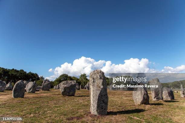 carnac megalithic stones - carnac stock pictures, royalty-free photos & images