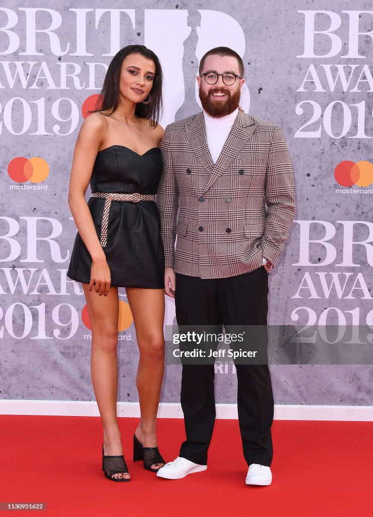 Daisy Maskell and Tom Green attend The BRIT Awards 2019 held at The