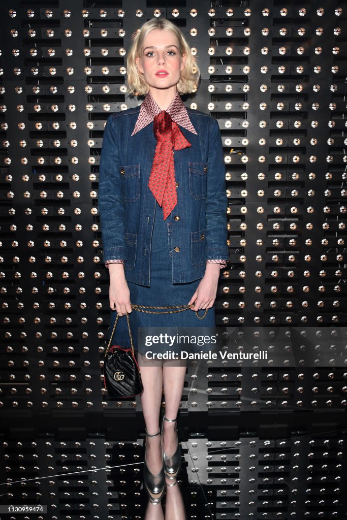 Lucy Boynton attends the Gucci show during Milan Fashion Week... News