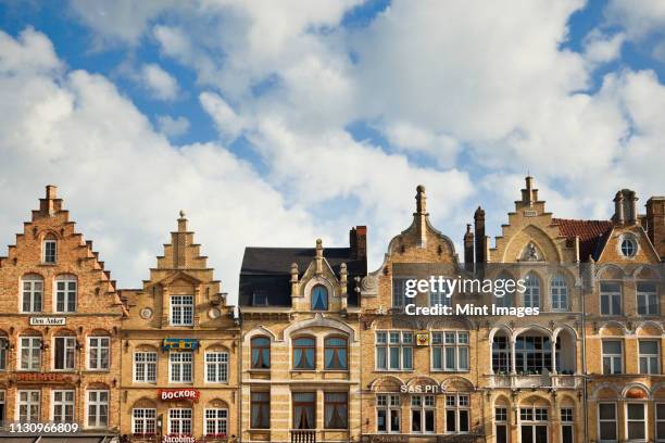 flemish architecture in ypres, belgium - ieper stock pictures, royalty-free photos & images