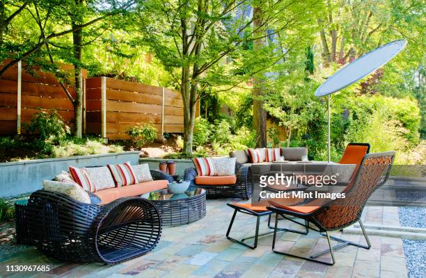 patio living room - outdoor patio stock pictures, royalty-free photos & images