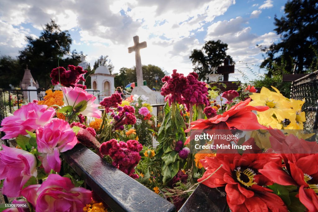 Decorated Graves During Day of the Dead
