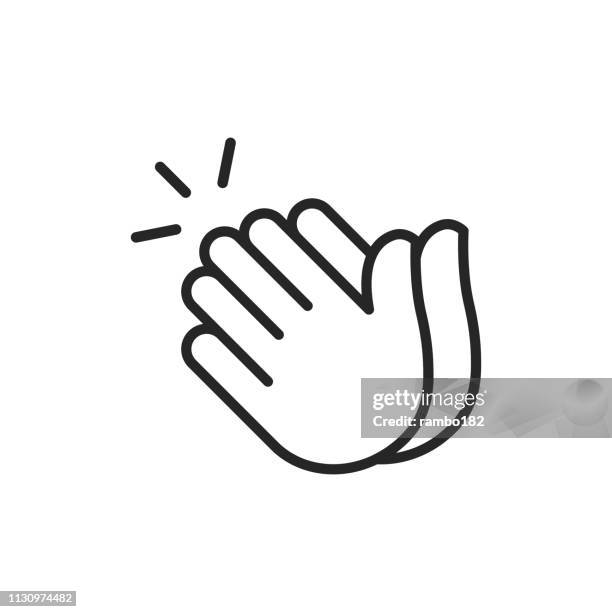 stockillustraties, clipart, cartoons en iconen met applaus dunne lijn vector icoon. bewerkbare lijn. pixel perfect. voor mobiel en web. - bewondering
