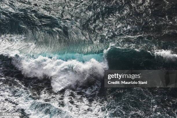 aerial view of waves - acqua splash bildbanksfoton och bilder