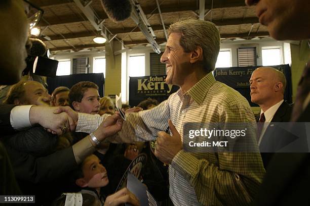 Democratic presidential candidate, U.S. Senator John Kerry , addresses a rally at the Edward P. Hurt Gymnasium at Morgan State University in...