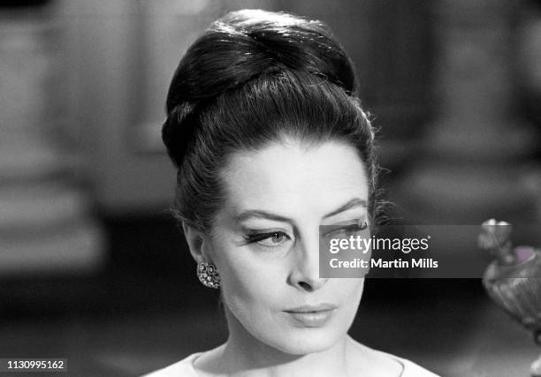 Actress Capucine poses for a portrait during a scene for the film 'The Honey Pot' on December 22, 1965 at Cinecitta Studios in Rome, Italy.