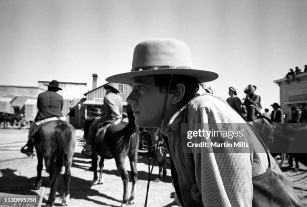 American film, stage, and television actor Andrew Prine poses for a portrait while on the set of the 20th Century Fox film 'Bandolero!' in 1967.