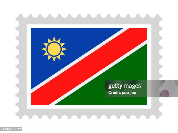 namibia - postmark flag vector flat icon - windhoek namibia stock illustrations