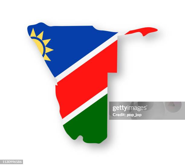 namibia - contour country flag vector flat icon - namibia stock illustrations