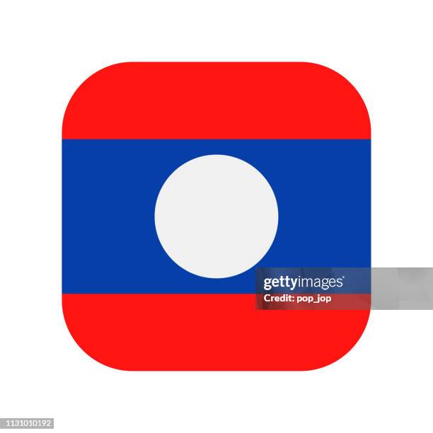 laos - square flag vector flat icon - laos stock illustrations