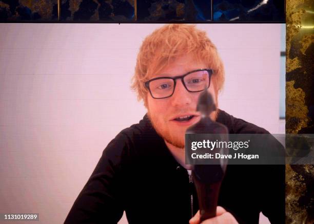 Ed Sheeran wins the Global Success Award at The BRIT Awards 2019 held at The O2 Arena on February 20, 2019 in London, England.