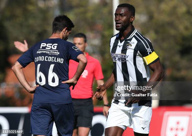 Jackson Martinez of Portimonense SC celebrates after scoring a goal during the Liga NOS match between Belenenses SAD and Portimonense SC at Estadio...