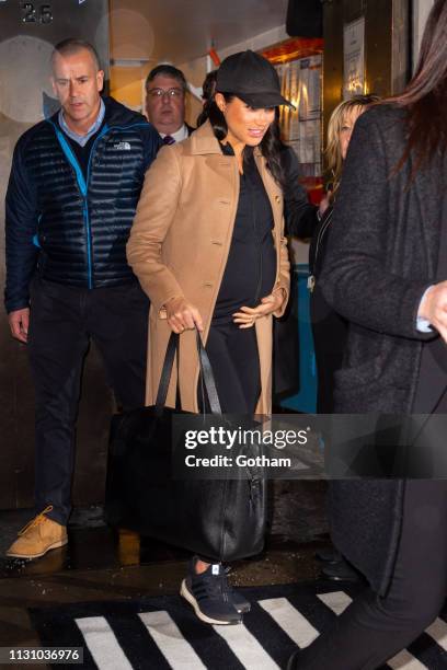 Meghan, Duchess of Sussex is seen in the Upper East Side on February 20, 2019 in New York City.