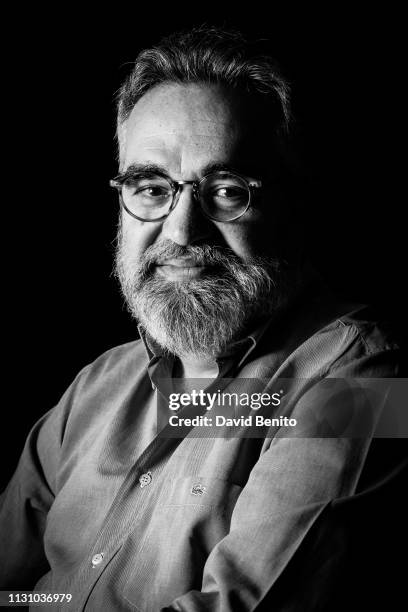 Spanish writter Javier Santamarta poses for a portrait session on January 28, 2019 in El Escorial, Spain.