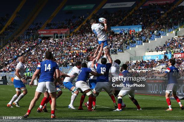 Alessandro Zanni of Italy during the Six Nations International Rugby Union match between Italy and France at Stadio Olimpico on March 16, 2019 in...