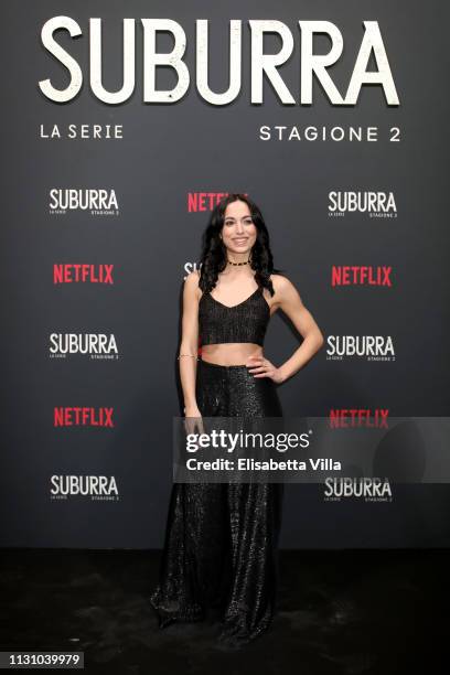 Cristina Pelliccia attends the after party for Netflix "Suburra" The Series, season 2 launch at Circolo Degli Illuminati on February 20, 2019 in...