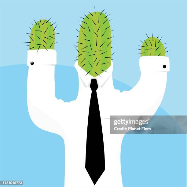 stockillustraties, clipart, cartoons en iconen met cactus man - arid climate