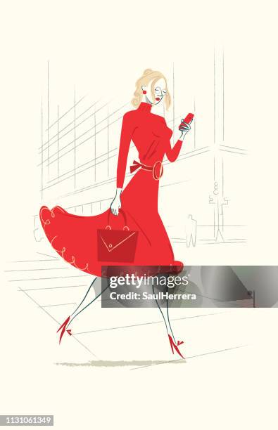 fashionable modern girl in the city - mexican businessman stock illustrations