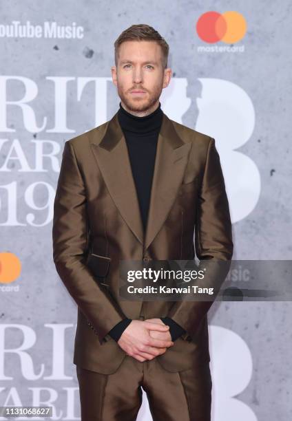 Calvin Harris attends The BRIT Awards 2019 held at The O2 Arena on February 20, 2019 in London, England.