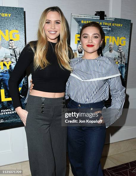 Aqueela Zoll and Florence Pugh attend "Fighting With My Family" Los