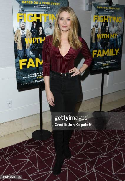 Kim Matula attends "Fighting With My Family" Los Angeles Tastemaker Screening at The London Hotel on February 20, 2019 in West Hollywood, California.