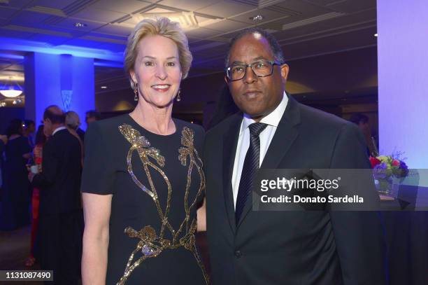 Honoree Frances H. Arnold and L.A. County Supervisor Mark Ridley-Thomas attend the KPCC 2019 Gala at Westin Bonaventure Hotel on March 16, 2019 in...
