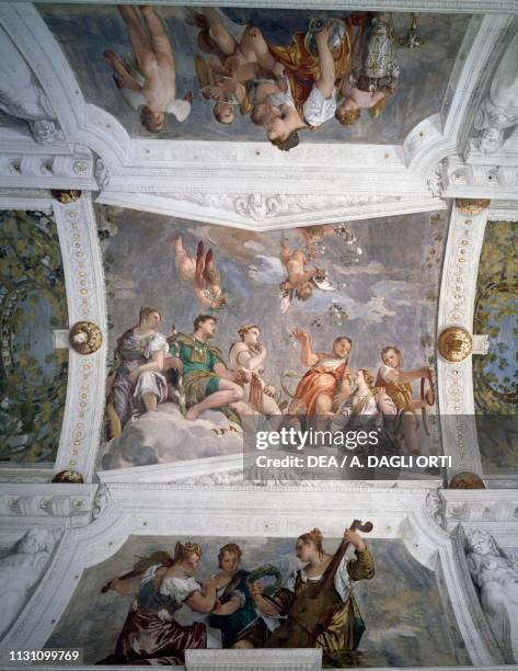 The court of Love, by Paolo Veronese , fresco, Villa Barbaro , Maser, Veneto, Italy.