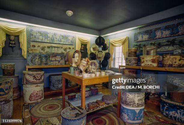 Hat and perfume shop, Shelburne Museum, museum of American folk art, Shelburne, Vermont, United States of America.